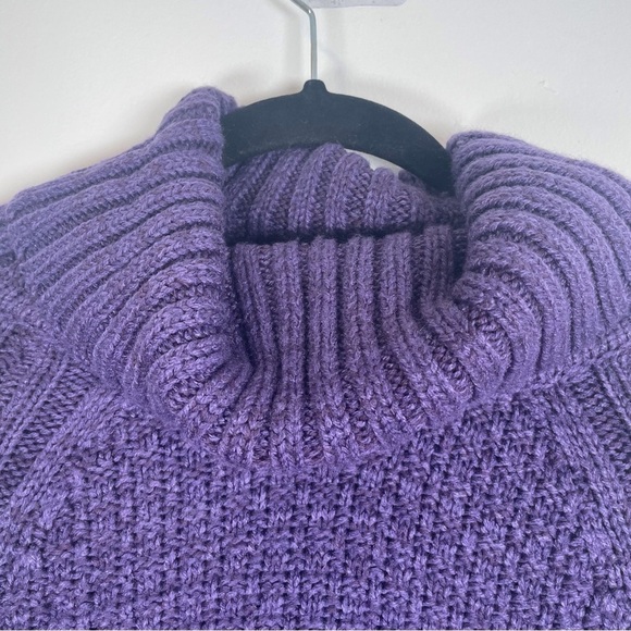 Northern Reflections Sz S Cozy Purple Chunky Knit Cowl Neck Sweater Side Slits - Picture 3 of 14